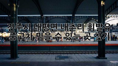 진주시 대평면 내촌리 휘발유 중고차, 믿을 수 있는 곳 찾기